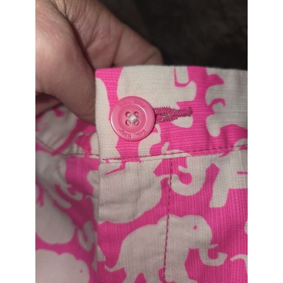 Lilly Pulitzer Buttercup Short Bright Pink white elephant print shorts SZ 4 B13 - Picture 5 of 7
